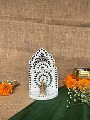 Handcrafted Lippanart Wall Hanging Jharokha Candle / Small Idol Holder Size - 7x4 Inch