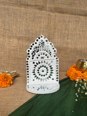 Handcrafted Lippanart Wall Hanging Jharokha Candle / Small Idol Holder Size - 7x4 Inch